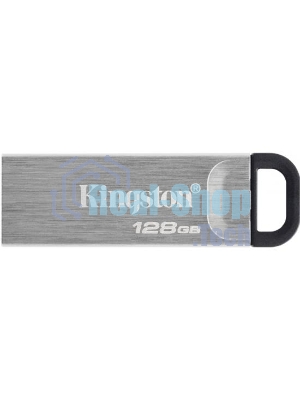 Флешка USB Kingston DataTraveler KYSON (DTKN/128 Gb), 128Gb, USB 3.2 Gen 1, R/W 200/60, серебристый/черный
