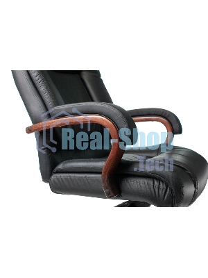 Кресло Бюрократ T-9925WALNUT/BLACK черный, кожа
