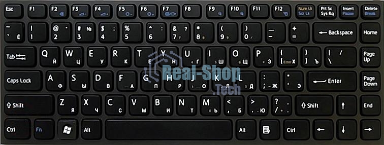 Клавиатура для ноутбука Sony Vaio VPC-Y черная с черной рамкой
