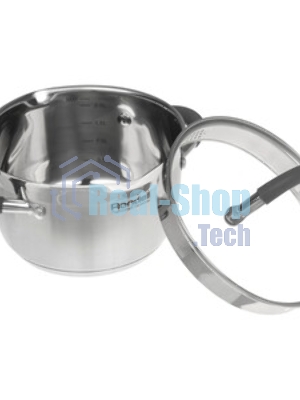 Кастрюля Rondell RDS-023 с\кр 18 см, (2,3л) Flamme (нерж.сталь 18/10,ручки из нерж.стали со вставкой силикон)