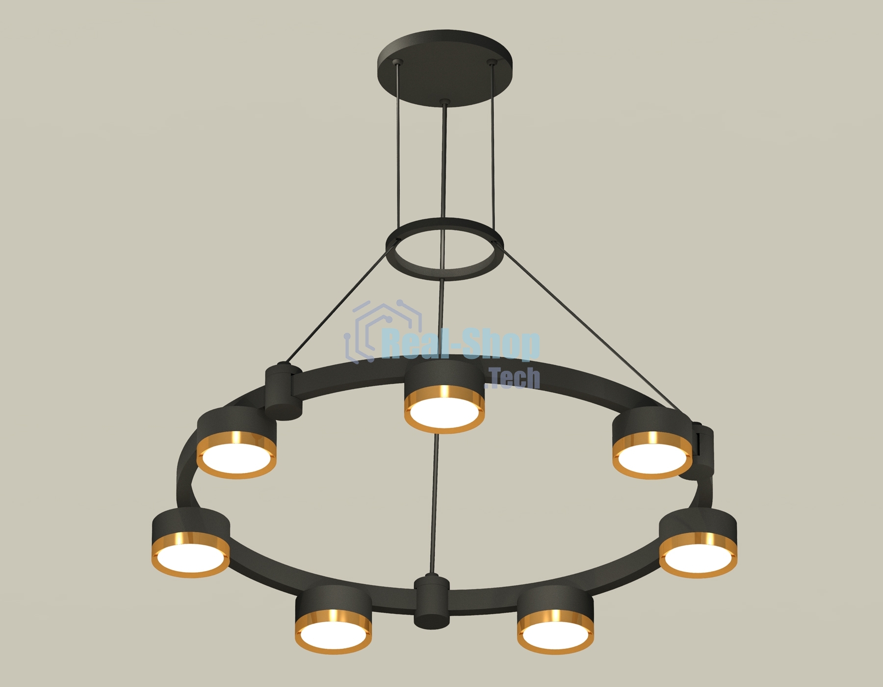 Светильник Ambrella light XR92051502/7 SBK/PYG черный песок/золото желтое полированное GX53 (A9205, C9238, N8124)