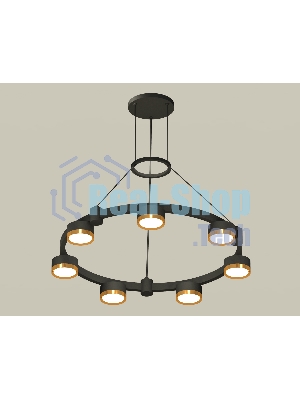 Светильник Ambrella light XR92051502/7 SBK/PYG черный песок/золото желтое полированное GX53 (A9205, C9238, N8124)
