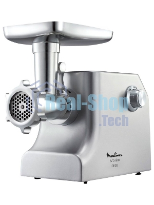 Мясорубка электрическая Moulinex ME858D32 серебристый, 2100 Вт, 5.5 кг/мин, реверс, защита от перегрузки, насадки - 8