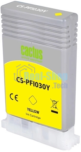 Картридж струйный Cactus CS-PFI030Y PFI-030Y желтый (55мл) для Canon imagePROGRAF TA-20/30