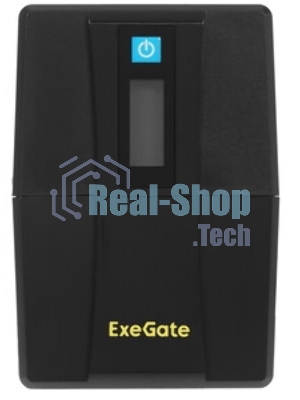 Источник бесперебойного питания ExeGate Smart LB-650.LCD.AVR.2SH.USB (650VA/390W, LCD, AVR, 2*Schuko, USB, батарея 12V 7Ah, черный)