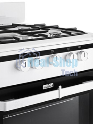 Плита газовая Hansa FCGW51001 белый, конфорок 4 шт, духовка 56 л, 50 см x 85 см x 60 см