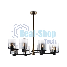 Люстра Ambrella light LH57043/8 BK/DBS/SM черный/темная латунь/дымчатый E14/8 max 40W D830*710