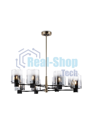 Люстра Ambrella light LH57043/8 BK/DBS/SM черный/темная латунь/дымчатый E14/8 max 40W D830*710