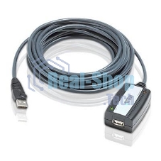 Кабель удлинитель активный(с усилителем) USB 2.0 AM/AF 5m, ATEN UE250-AT, 4 pin, опрессованный, серый