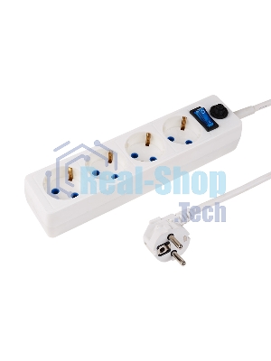 Сетевой фильтр PROconnect STANDARD 4 гнезда, 1.5 м, 3х0.75 мм², с/з + автовыкл., белый