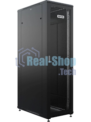 Шкаф серверный NTSS Премиум (NTSS-R42U80100PD/PDD-BL) напольный 42U 800x1000 мм пер. дв. перфор. металл 900 кг серый 910 мм 160 кг 1987 мм IP20 сталь