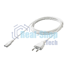 Кабель питания Cablexpert PC-184W-VDE-1.8М CEE 7/16-C7, 2x0.75мм2, 2.5А, VDE, 1.8м, белый, пакет
