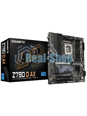 Материнская плата Gigabyte Z790 D AX, LGA 1700, Intel Z790, 4xDDR5, 4xSATA, 3xM.2, 1xPCI-E 5.0 x16, 1xPCI-E 4.0 x4, 2xPCI-E 3.0 x1, 1xHDMI, 1xDP, 1x 2.5Gb LAN, 4xUSB-A 3.2 Gen 1, 1xUSB-A 3.2 Gen 2, 2xUSB-A 2.0, 1xUSB-C 3.2 Gen 2, 3x3.5 мм, 7.1, ATX