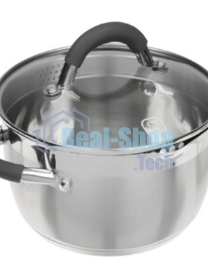 Кастрюля Rondell RDS-023 с\кр 18 см, (2,3л) Flamme (нерж.сталь 18/10,ручки из нерж.стали со вставкой силикон)