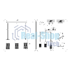 Светильник Ambrella light TR8499/3 WH/WD белый/дерево E27/3 max 60W 550*100*1000