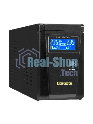 Источник бесперебойного питания (инвертор, синус, для котла) ExeGate SineTower SZ-600.LCD.AVR.1SH <600VA/360W, чистый синусоида, LCD дисплей, AVR, 1*Schuko, линейно-интерактивный, внешняя батарея 12В до 200Ач, Black>