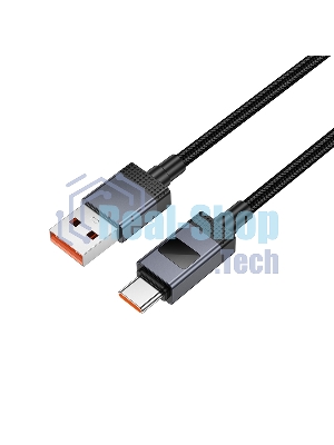 Кабель USB2.0 Hoco AM/Type-C, 5А, с дисплеем, X118, 1м, черный, коробка