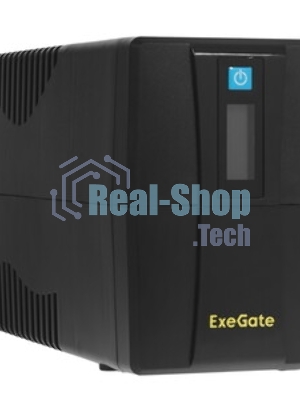 Источник бесперебойного питания ExeGate Smart LB-650.LCD.AVR.2SH.USB (650VA/390W, LCD, AVR, 2*Schuko, USB, батарея 12V 7Ah, черный)