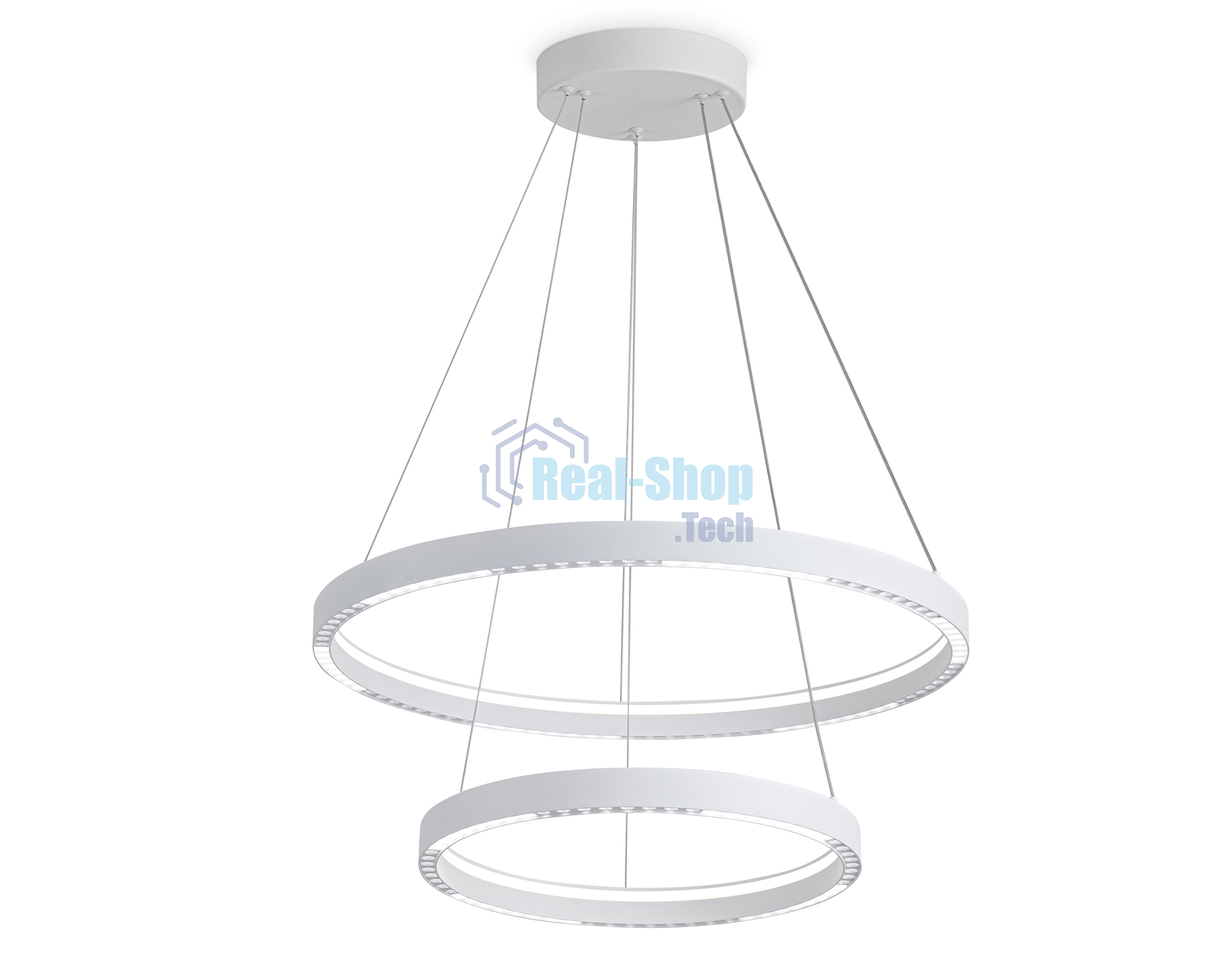 Подвесной светодиодный светильник Ambrella light FL5862/2 WH белый 45W 3000K/4200K/6400K D600/400*830 (без ПДУ)