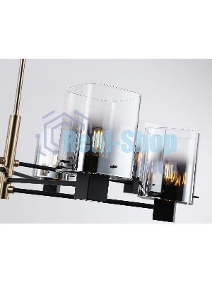 Люстра Ambrella light LH57043/8 BK/DBS/SM черный/темная латунь/дымчатый E14/8 max 40W D830*710