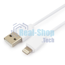 Кабель USB Гарнизон GCC-USB2-AP2-6-W AM/Lightning, для iPhone5/6/7, IPod, IPad, 1.8м, белый, пакет