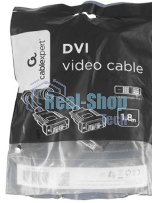 Кабель DVI-D single link Cablexpert CC-DVIL-BK-6, 19M/19M, 1.8м, CCS, черный, экран, феррит.кольца, пакет