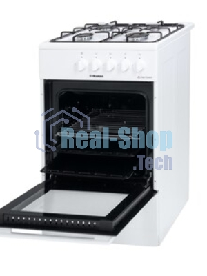 Плита газовая Hansa FCGW510029A белый, конфорок 4 газовых, духовка 53 л, 50 см x 85 см x 57 см