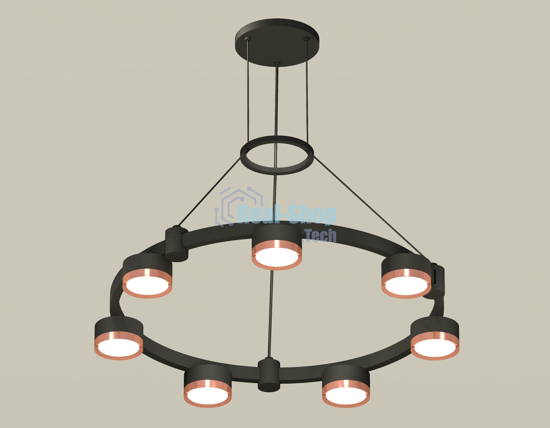 Светильник Ambrella light XR92051503/7 SBK/PPG черный песок/золото розовое полированное GX53 (A9205, C9238, N8126)