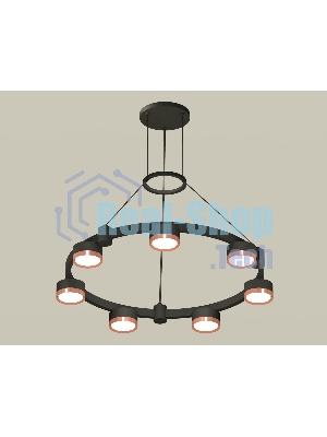 Светильник Ambrella light XR92051503/7 SBK/PPG черный песок/золото розовое полированное GX53 (A9205, C9238, N8126)
