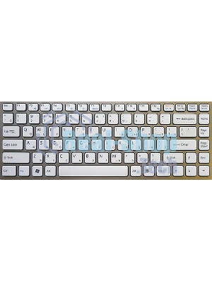 Клавиатура для ноутбука Sony Vaio VPC-Y белый с серебристой рамкой