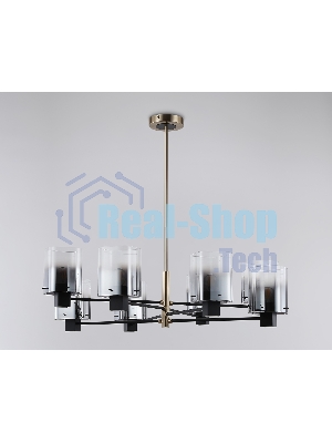 Люстра Ambrella light LH57043/8 BK/DBS/SM черный/темная латунь/дымчатый E14/8 max 40W D830*710