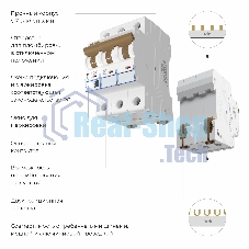 Автоматический выключатель Werkel 3P  10 A  C  6 kА W903P106