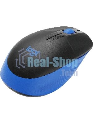Мышь беспроводная Logitech M190 черный/синий, 1000 dpi, радиоканал, USB, кнопки - 3