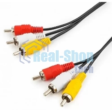 Кабель GoPower 3XRCA (M)-3XRCA (M) 5.0M 00-00027486 черный