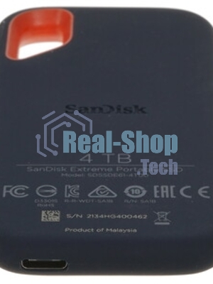 Внешний твердотельный накопитель SanDisk Extreme 4TB Portable SSD - up to 1050MB/s Read and 1000MB/s Write Speeds, USB 3.2 Gen 2, 2-meter drop protection and IP55 resistance