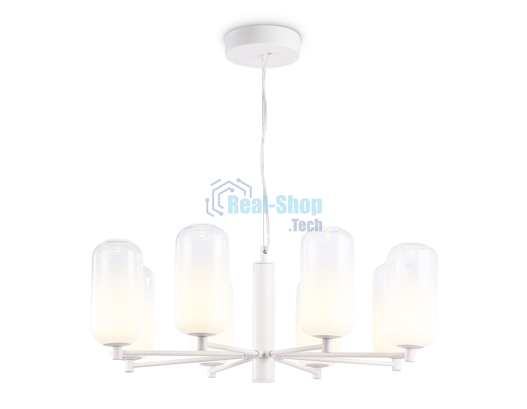Подвесной светодиодный светильник Ambrella light LH11109/8 WH/FR белый/белый матовый 28W 3000K D720*280