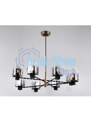 Люстра Ambrella light LH57043/8 BK/DBS/SM черный/темная латунь/дымчатый E14/8 max 40W D830*710