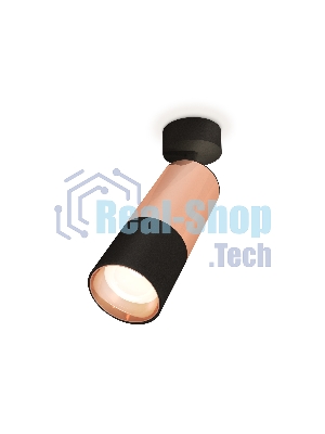 Комплект поворотного светильника Ambrella light XM6302001 SBK/PPG черный песок/золото розовое полированное MR16 GU5.3