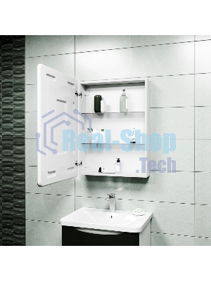 Зеркальный шкаф Bau Stil 60х80, LED подсветка, сенсор, плавное закрывание, оборачиваемый