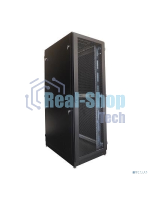Шкаф серверный напольный 42U (600 1200) дверь перфорированная 2 шт., цвет черный