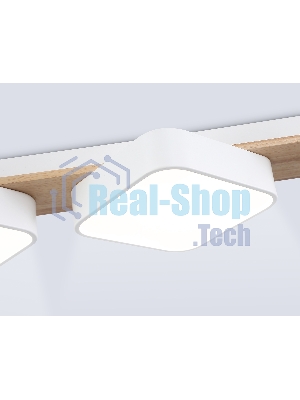 Светильник Ambrella light FL4877/3 WH/WD белый/дерево 54W 3000-6000K 680*200*70 (без ПДУ)