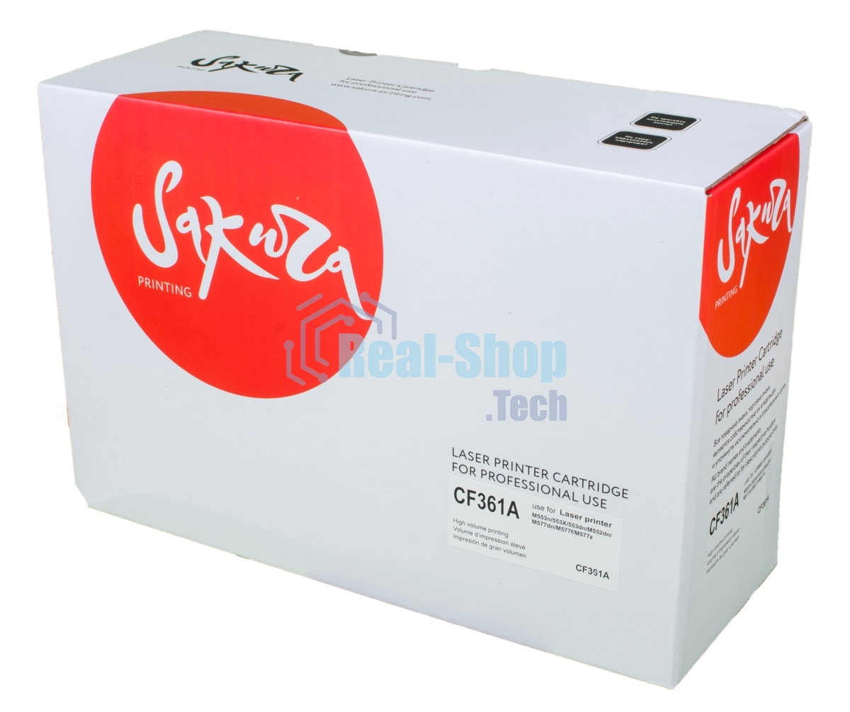 Картридж лазерный Sakura CF361A для HP Color LaserJet Enterprise M553n/553X/553dn HP Color LaserJet Enterprise M552dn, синий, 5000 к.