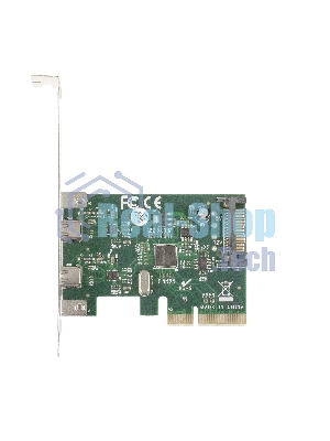 Контроллер ExeGate EXE-313 PCI-Ex4, 2*USB3.1 Type-C ext, разъем доп.питания (OEM)