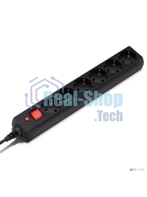 Сетевой фильтр Buro 600SH-3-B 3 м, 6 розеток, черный, коробка