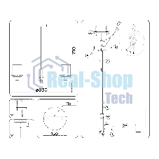 Люстра Ambrella light LH57043/8 BK/DBS/SM черный/темная латунь/дымчатый E14/8 max 40W D830*710