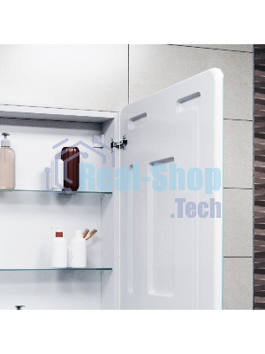 Зеркальный шкаф Bau Stil 60х80, LED подсветка, сенсор, плавное закрывание, оборачиваемый