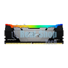 Оперативная память Kingston Fury Renegade RGB, DDR4, 64Gb (4x16Gb), 3200MHz, CL16, DIMM, с радиаторами, RGB, серый/черный