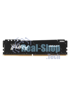 Оперативная память Kingston Fury Beast, DDR4, 8GB (1x8GB), 3600MHz, CL17, DIMM, с радиатором, черны