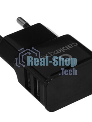Сетевое зарядное устройство Cablexpert MP3A-PC-12 100/220V - 5V USB 2 порта, 2.1A, черный