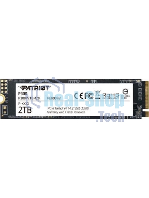 Накопитель SSD Patriot P300, 2Tb, PCIe 3.0 x4, M.2 2280, NVMe, R/W 2100/1650